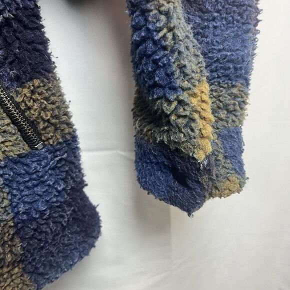 Primark sherpa jacket womens size small brown blue casual zip winter - Picture 7 of 9